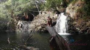 Chloe loves the waterfall without all the crowds.